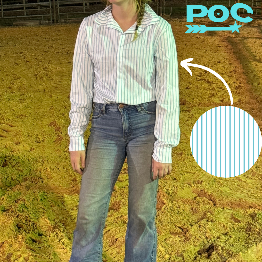 Teal Pinstripe Rodeo Shirt